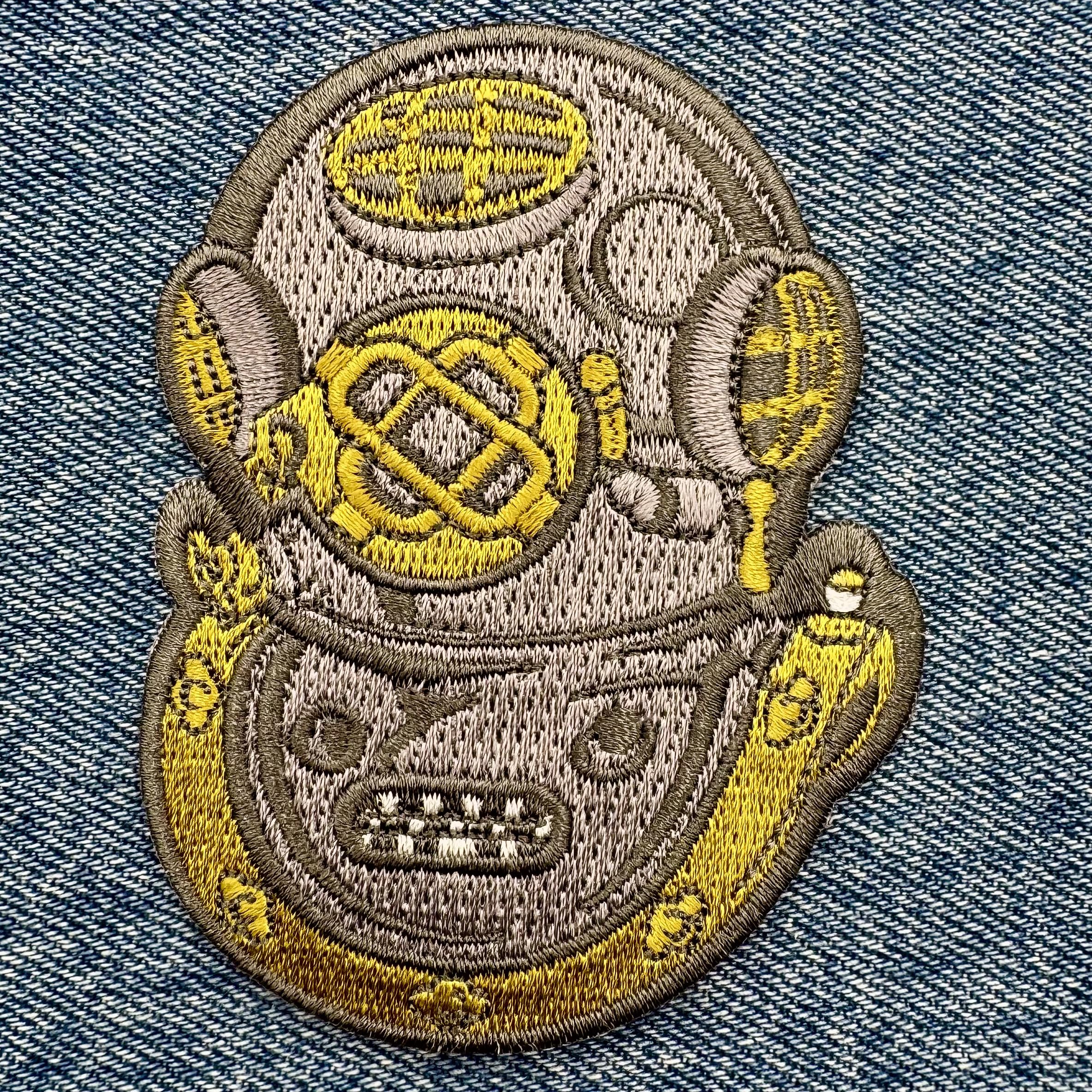 Divemaster Diver Down Flag Patch Embroidered Iron On Scuba