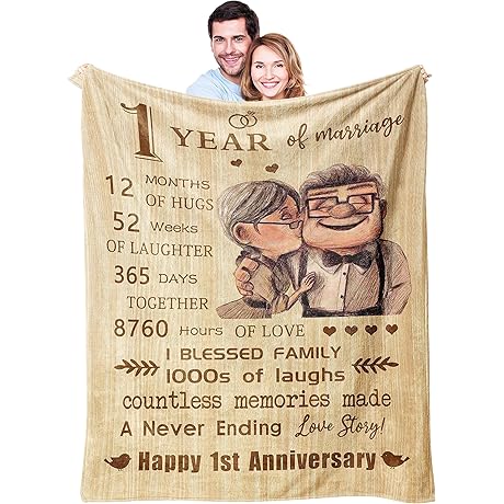 1st Anniversary Blanket: A Romantic Keepsake for Cherished Memories