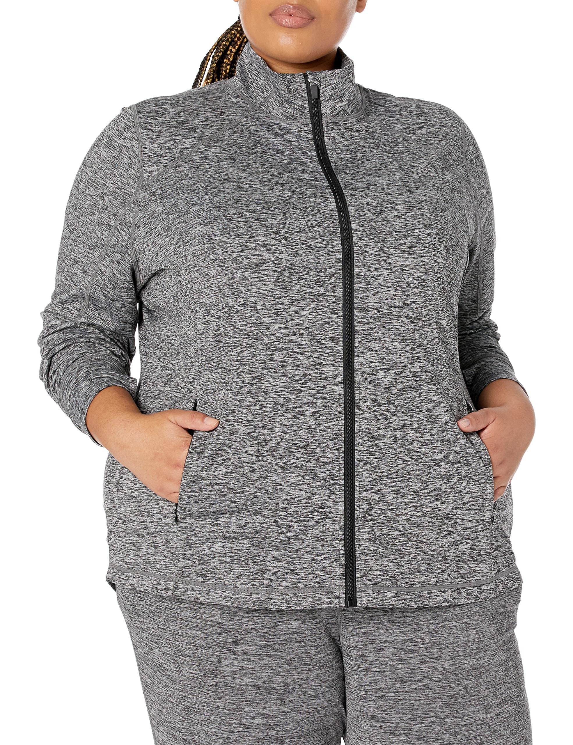 Amazon Essentials Giacca con Zip a Tutta Lunghezza Elasticizzata Tecnica Spazzolata - Colori Fuori Produzione Donna
