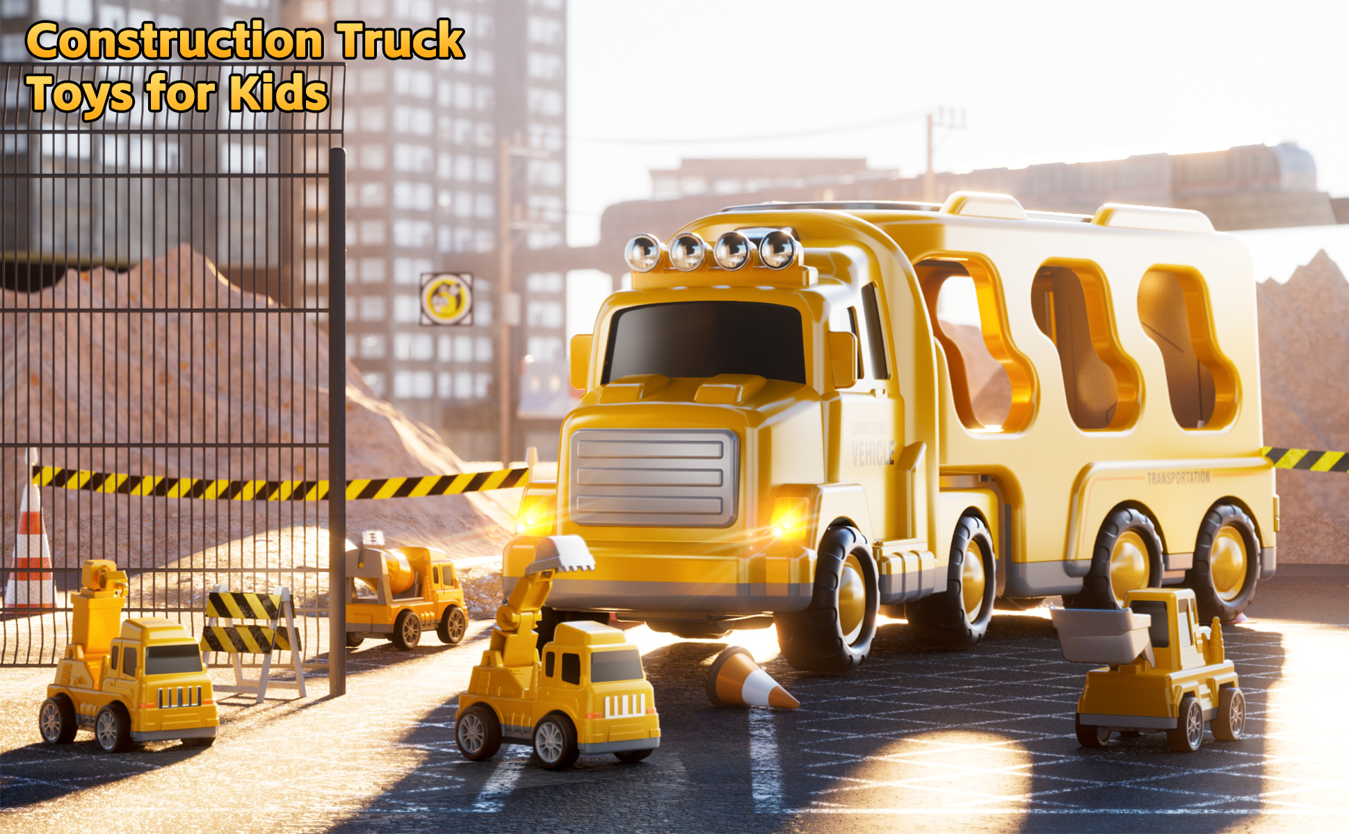 Amazon.com: KIZONLY Construction Trucks Toys for 2 3 4 5 Years Old