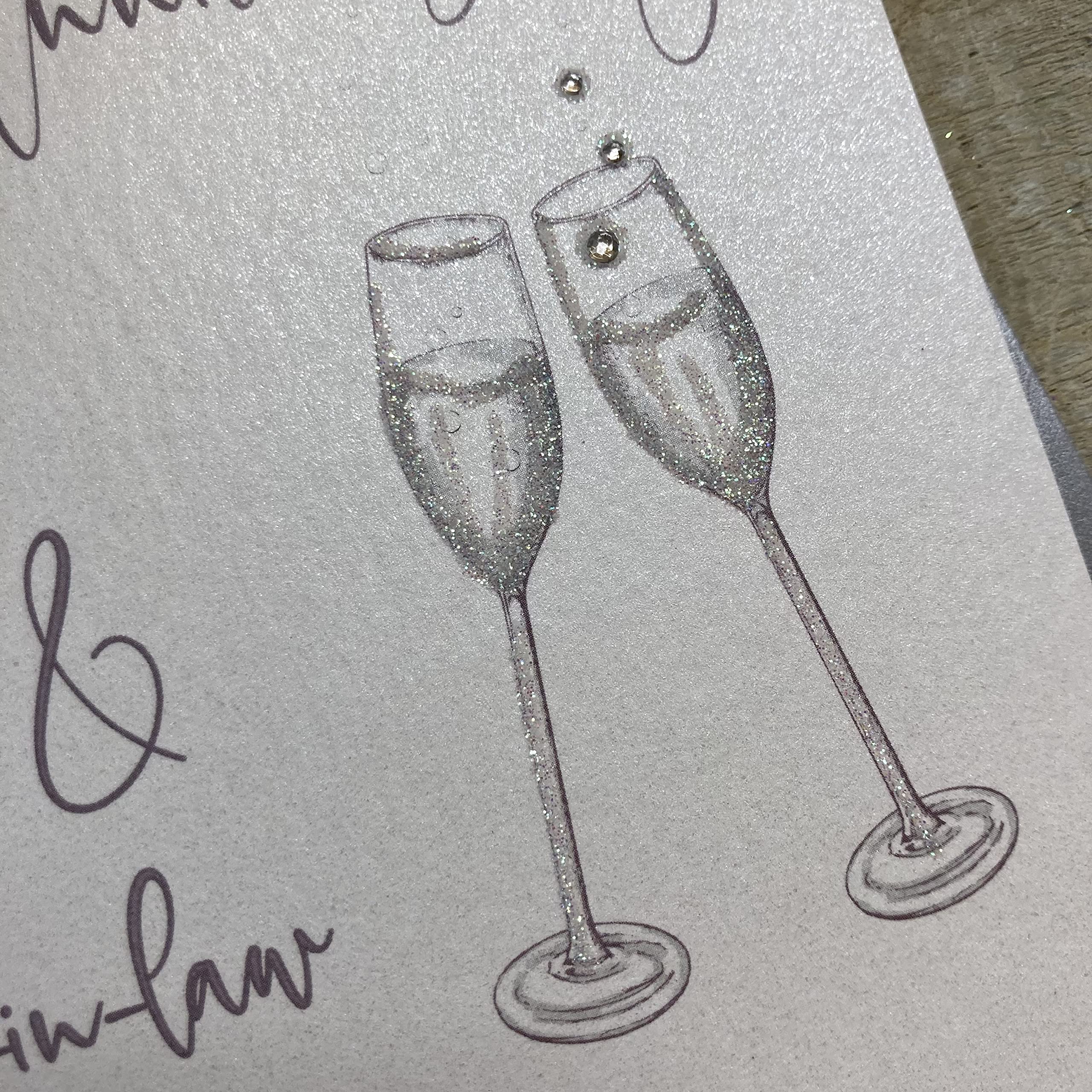 Handgefertigte Glückwunschkarte 'Happy Anniversary' – Für Besondere Geschwister, Mit Strass