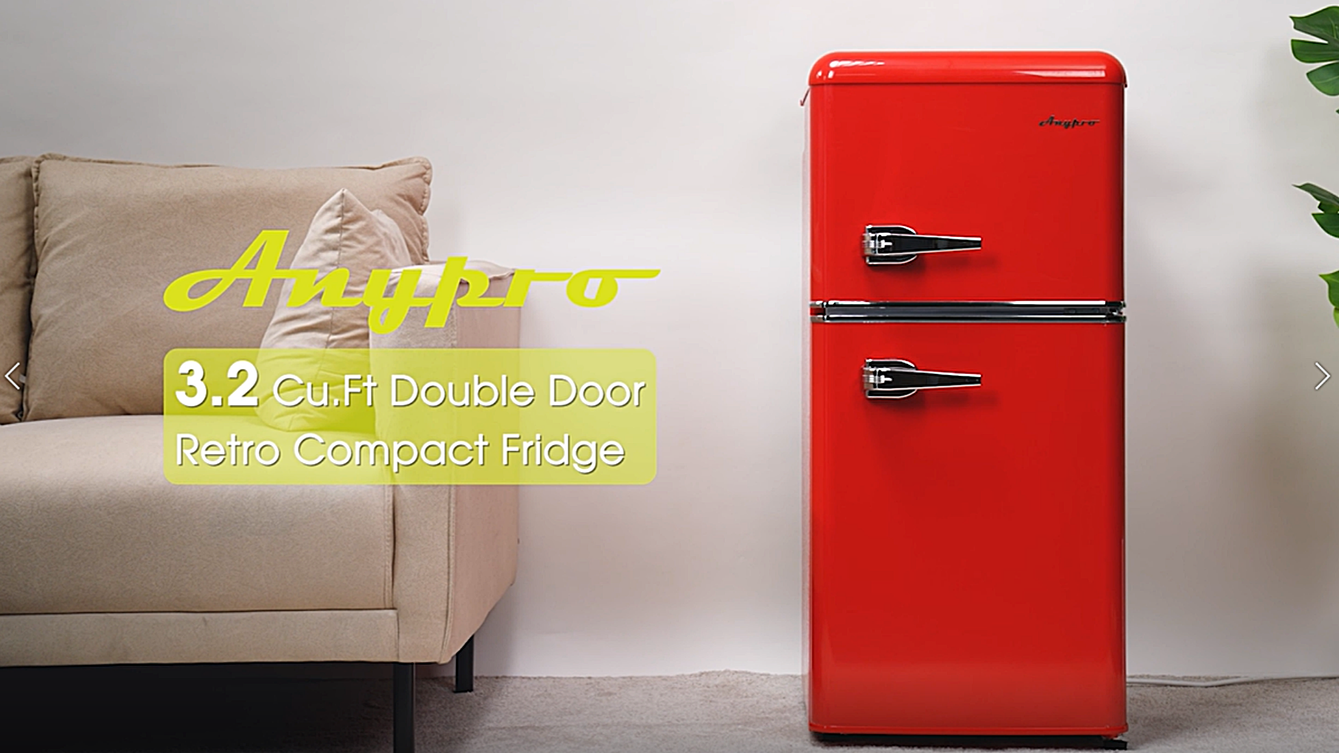 【ammy】冷蔵庫 Amazon.com: Anypro 3.2 Cu.Ft Refrigerator, Retro Double Door