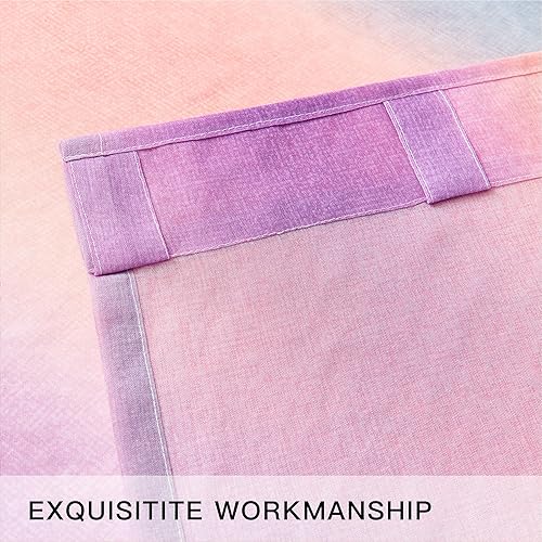 Vista 15 de XiDi Ombre Sheer Curtain Panel Set,Pink Green and Purple Semi Transparent Voile Drapes Short Sheer Curtains for Girls Bedroom Decor,2 Packs 52inch
