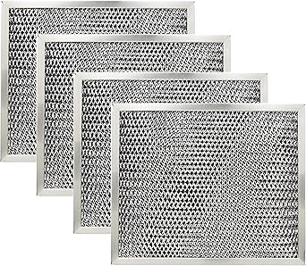 KITCHEN BASICS 101: 4 Pack 97007696 Range Hood Grease Mesh Charcoal Carbon Combo Filter Replacement for Broan Nutone 6105C, 41F, 97005687 - Size 8.75 x 10.5 x .44 Inches