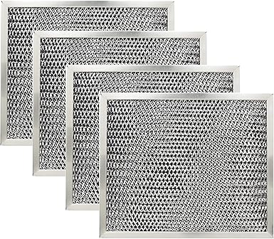 KITCHEN BASICS 101: 4 Pack 97007696 Range Hood Grease Mesh Charcoal Carbon Combo Filter Replacement for Broan Nutone 6105C, 41F, 97005687 - Size 8.75 x 10.5 x .44 Inches