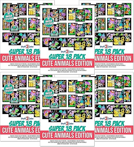 Miniatura 7 de Super paquete de 18 carteles para colorear (edición de animales lindos)  Kit de arte y manualidades para niños, niñas y niños  Perfecto para niños