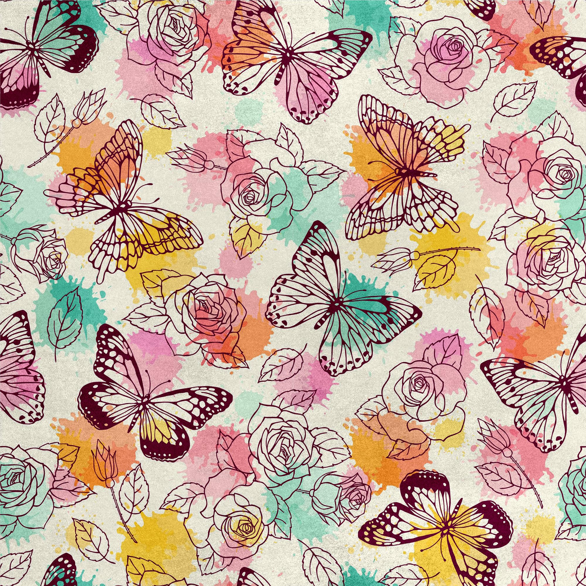 HEKO PANELS Tkanina velvet obiciowa drukowana, Motyle, 3 metry 140 x 300 cm