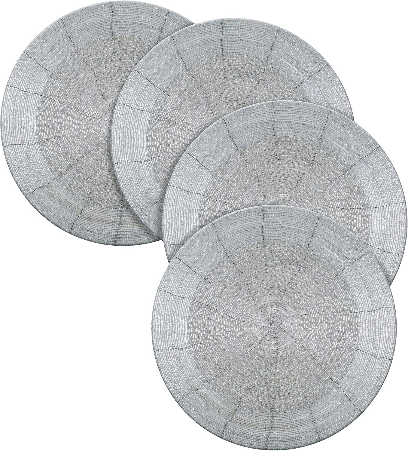 RIANGI Silver Placemats Set of 4, Measure 13 Inches Silver