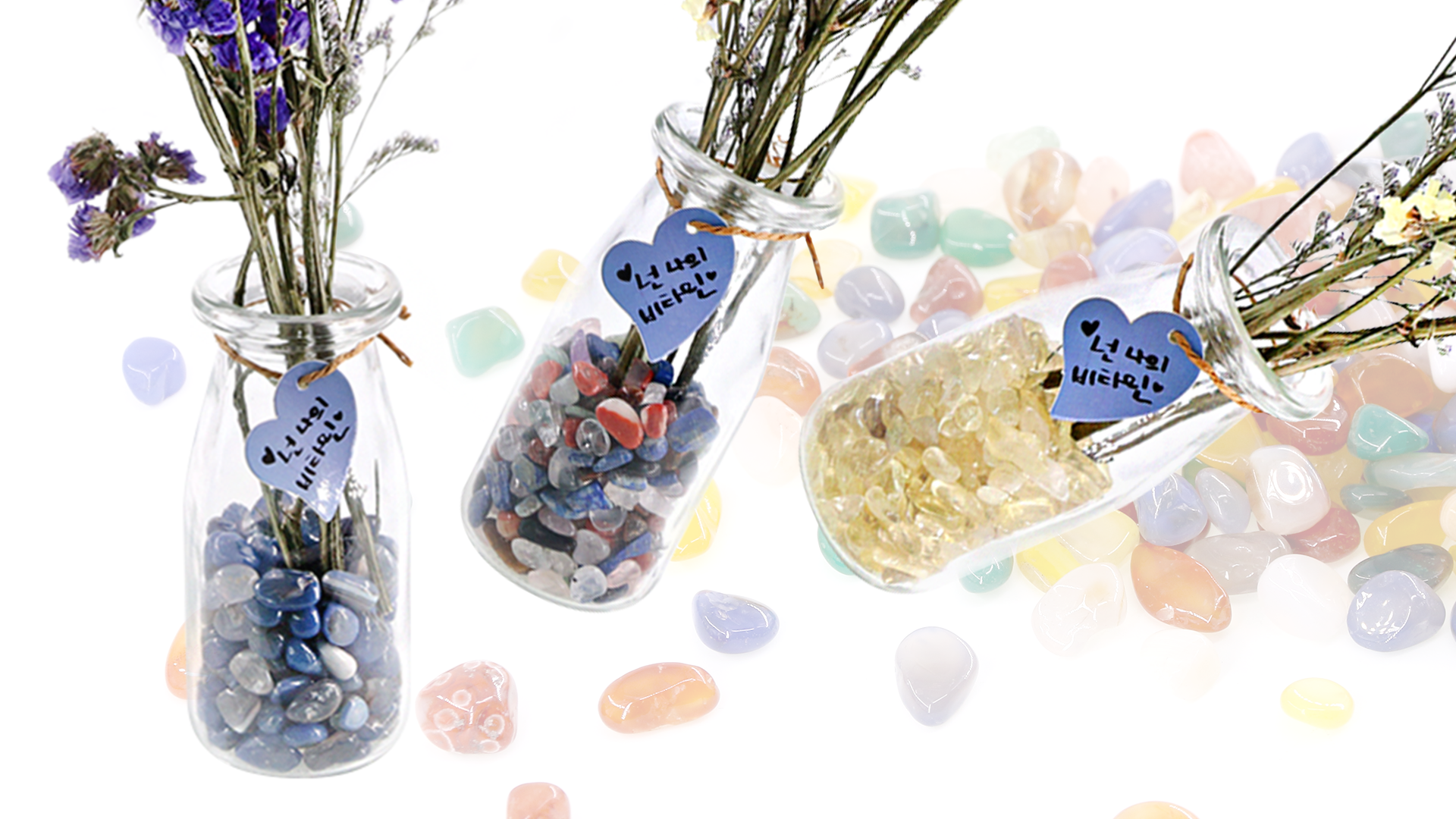 Hilitchi Light Blue Glass Stones | 1lb Bag Vase Filler & Aquarium Gravel | Smooth Decorative Gems - View #3