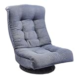 Amazon Basics Swivel Foam Lounge Chair with Headrest&comma; Floor-Compatible&comma; Adjustable&comma; Gaming&comma; 26&period;3D x 23&period;5W x 13&period;7H in&comma; Denim Blue