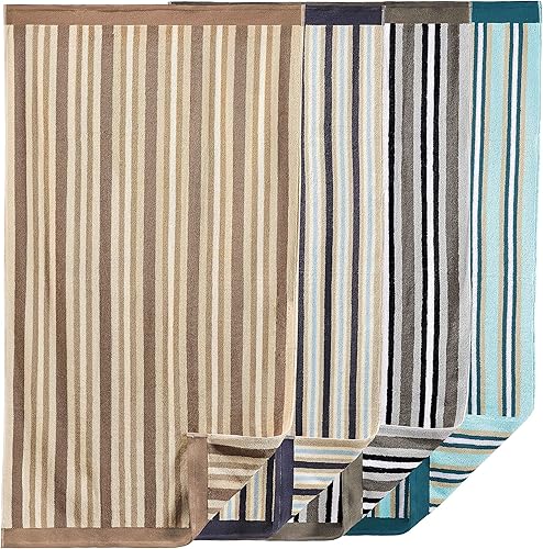 Miniatura 6 de Superior colección de lujo de toallones a rallas, 100% algodón