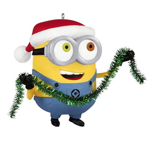 Hallmark Keepsake Minions Christmas Ornament, Bob Trims the Tree with Sound, Movie Gifts