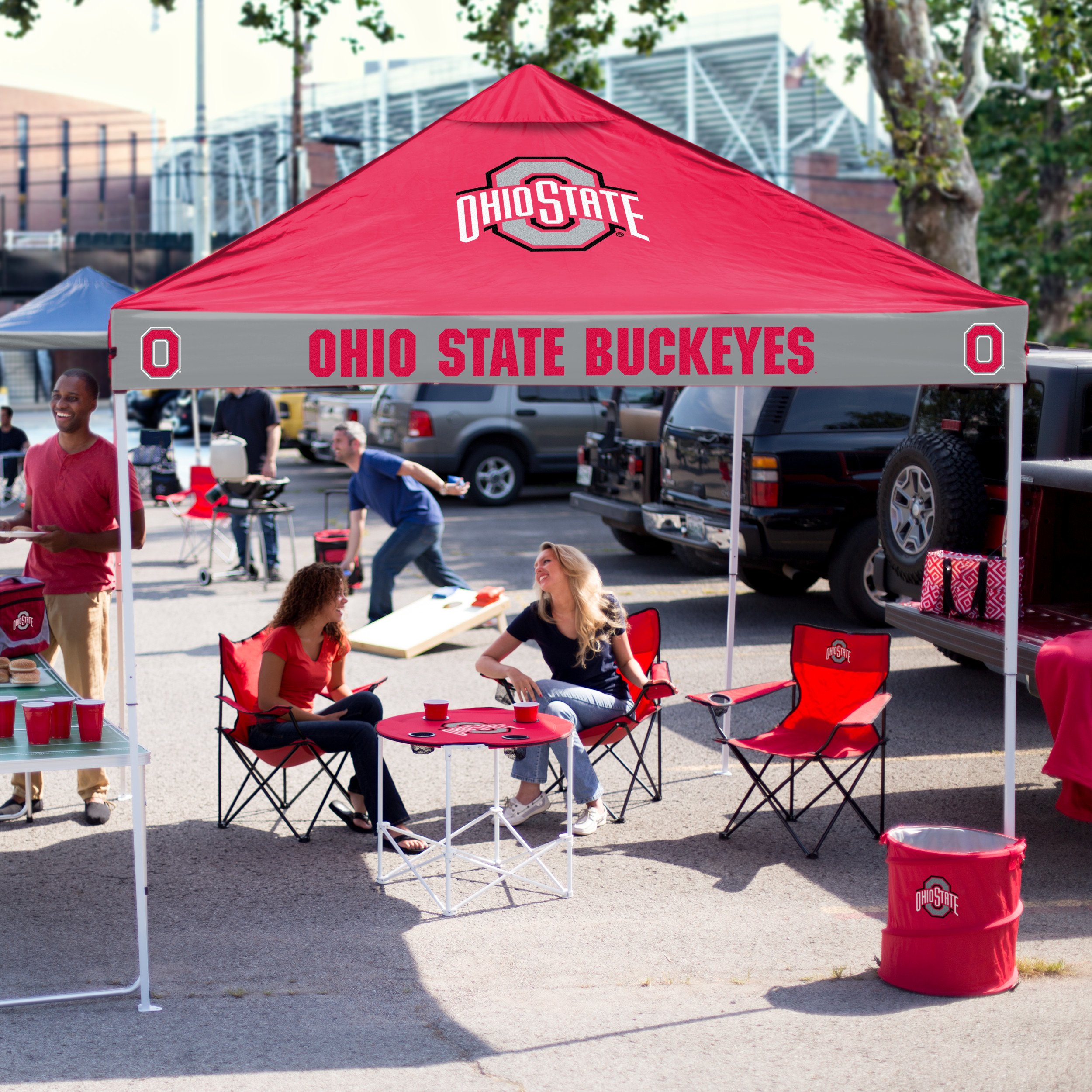 Logo unisex adult Checkerboard Canopy, Red, One Size US