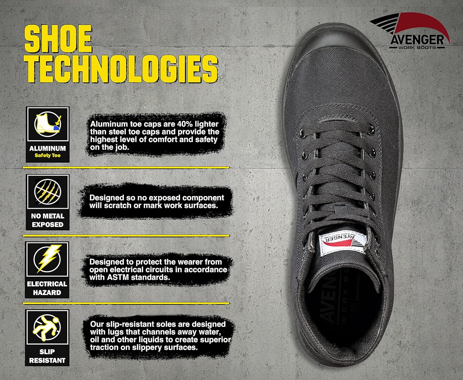 Avenger Work Boots mens High Top - Image 5