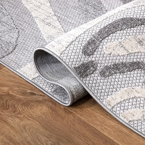 Miniatura 5 de Abani Alfombra de área con estampado de cebra gris marfil de 7 pies 9 pulgadas x 10 pies 2 pulgadas (8 x 10 pies), multicolor, sin desprendimientos,