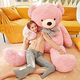 IKASA Giant Teddy Bear Plush Toy Stuffed Animals (Pink, 70 inches)