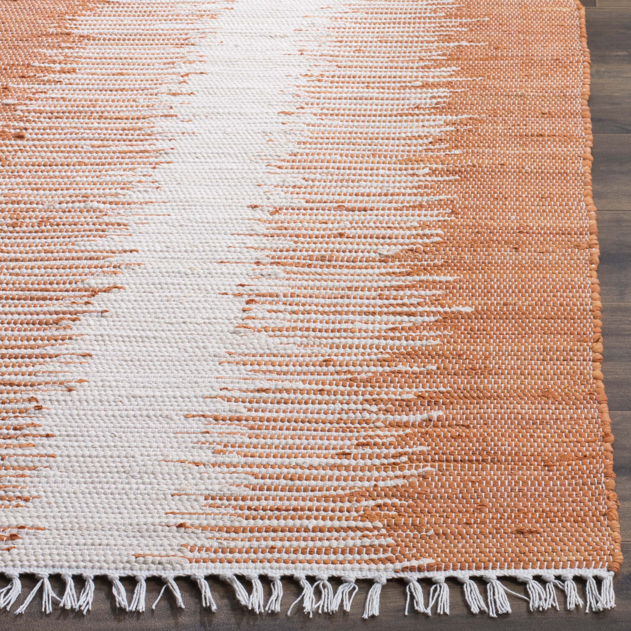 Safavieh Tapis Moderne pour Salon, Salle à Manger, Chambre à Coucher - Montauk Collection, Tapis à Poil Court, Orange, 152 X 244 cm