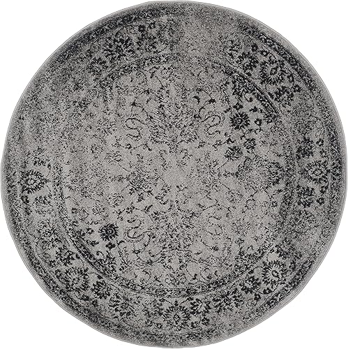 Miniatura 635 de Safavieh colección Adirondack - Alfombra de área, 6 x 9 pies, gris y azul, diseño oriental desgastado, no desprende pelusa, fácil cuidado, ideal