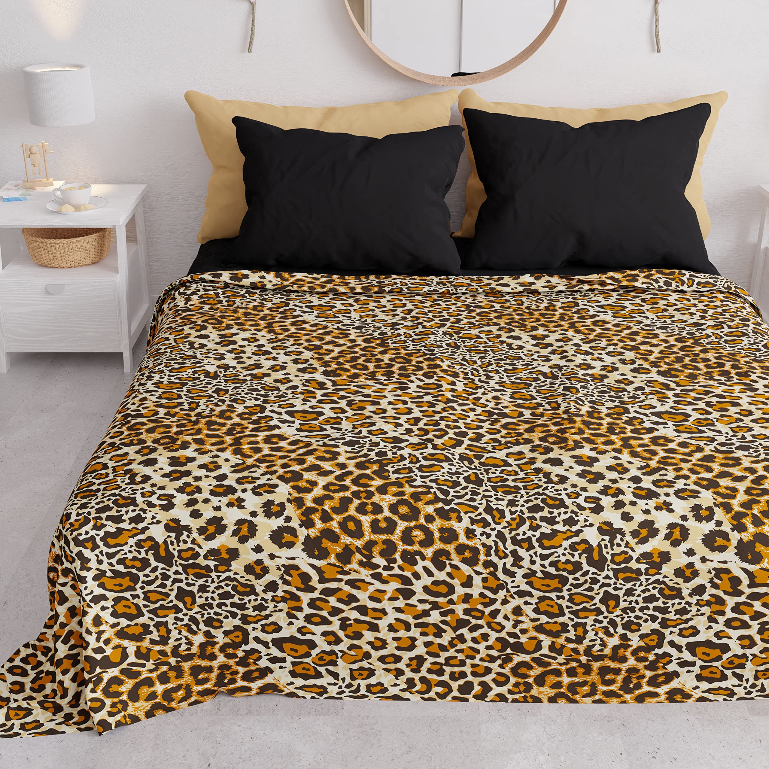 PETTI Artigiani Italiani - Single Bedspread Spring Summer, Single Light Blanket, Bed Sheet, Animalier 04 100% Made in Italy