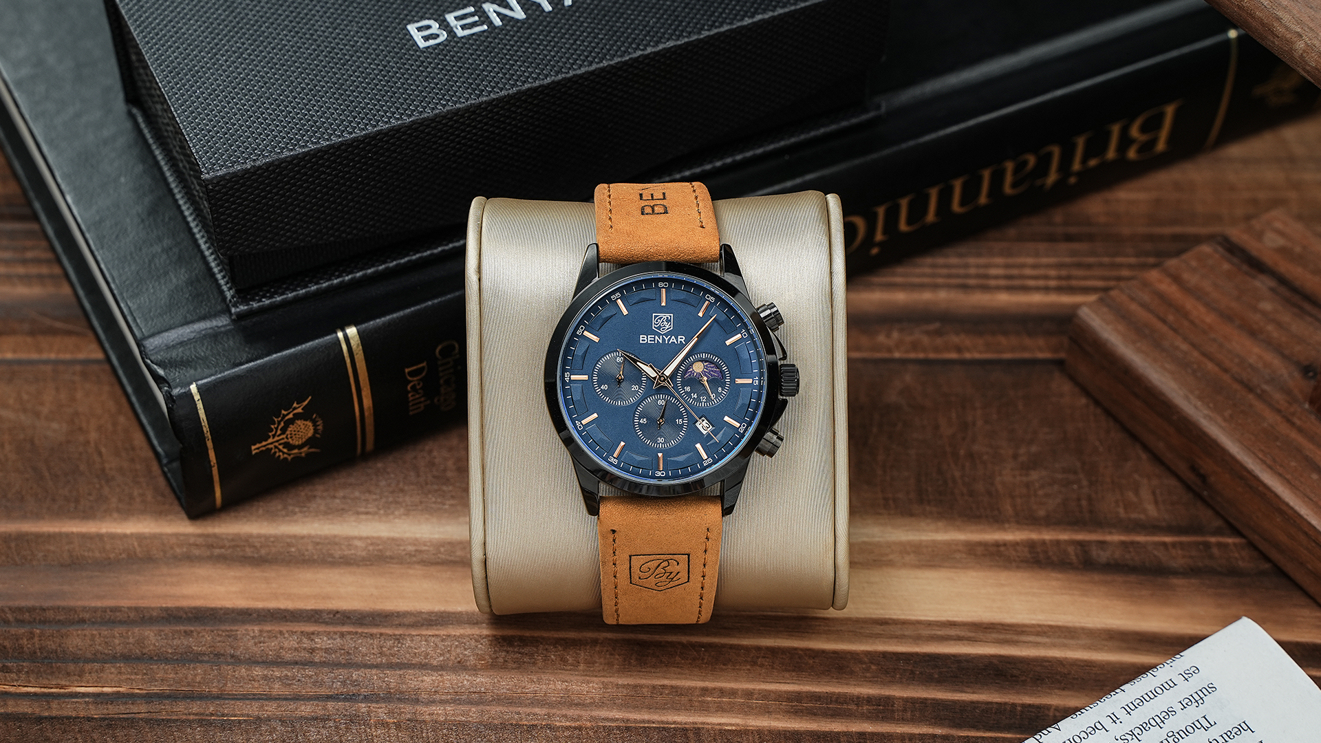 BENYAR Montre Homme Chronographe 30M Etanche Lumineuse Classique Mode
