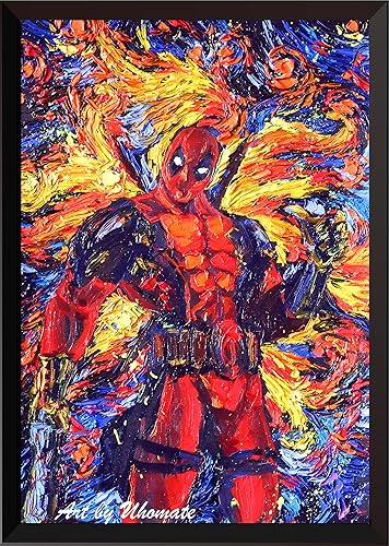 Uhomate Decoración de pared de superhéroe, póster de noche estrellada de Vincent Van Gogh, lienzo para el hogar, decoración de pared para guardería,