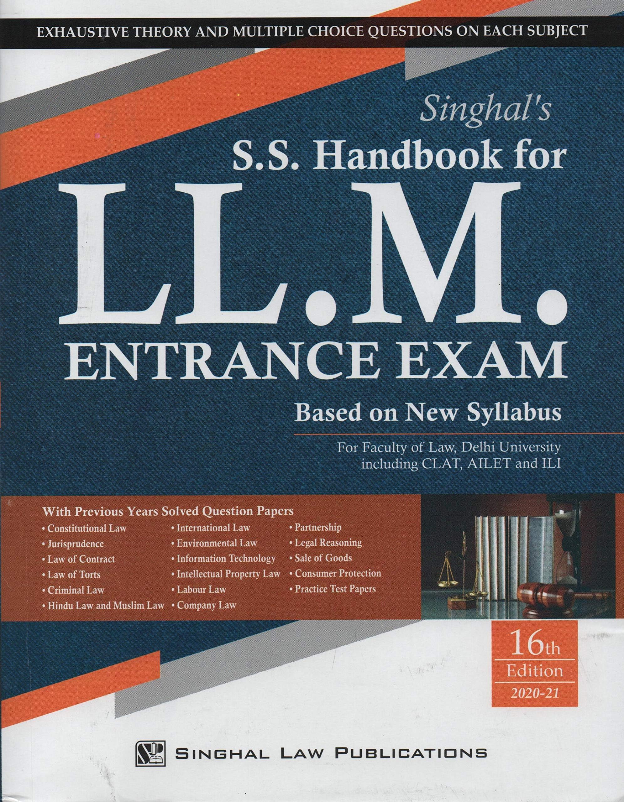 S.S. HandBook For LL.M. Entrance Exam Based On New Syllabus By Vishal Singh
