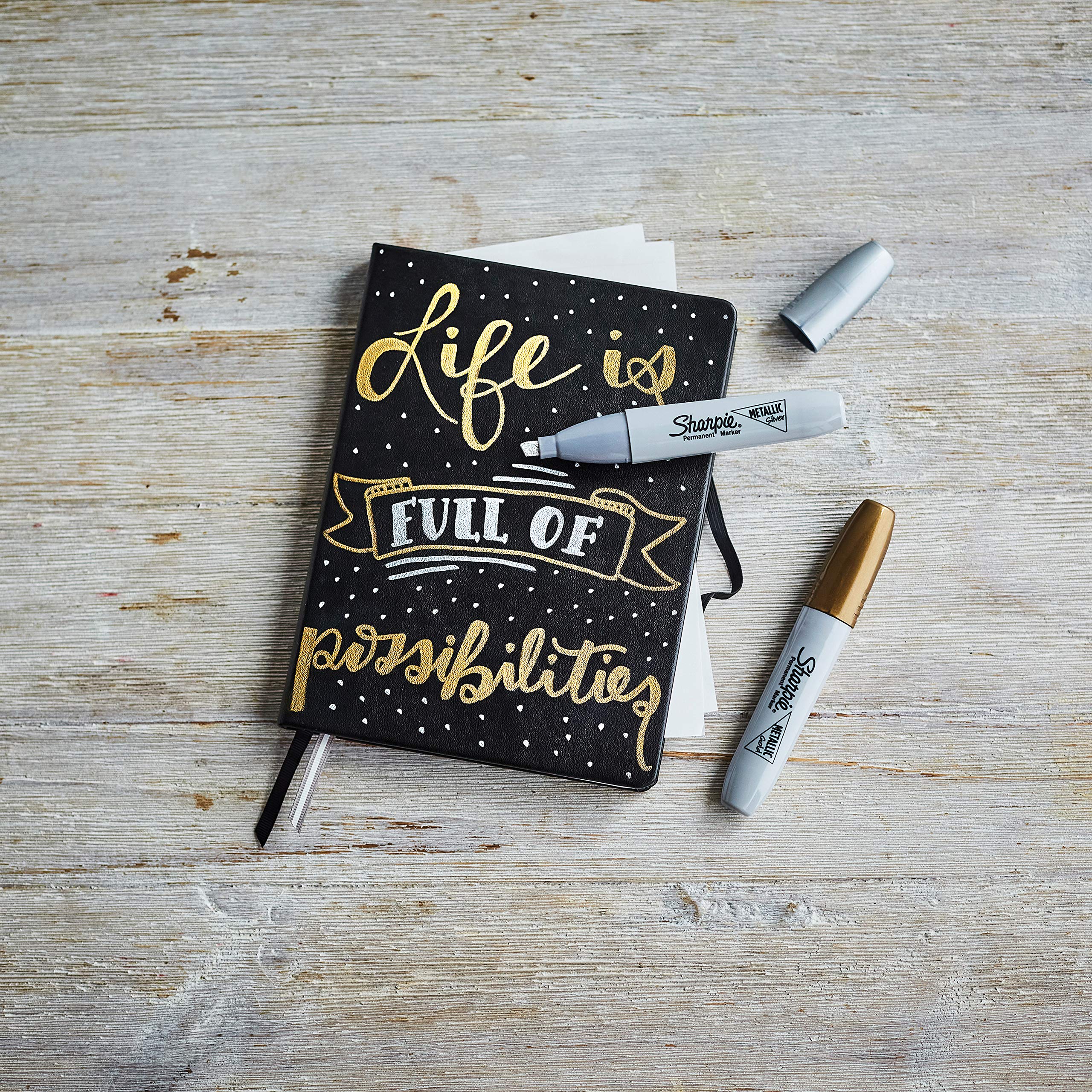 Sharpie Metallic Permanent Markers Chisel Tip Assorted Colors 3 Count — view 8