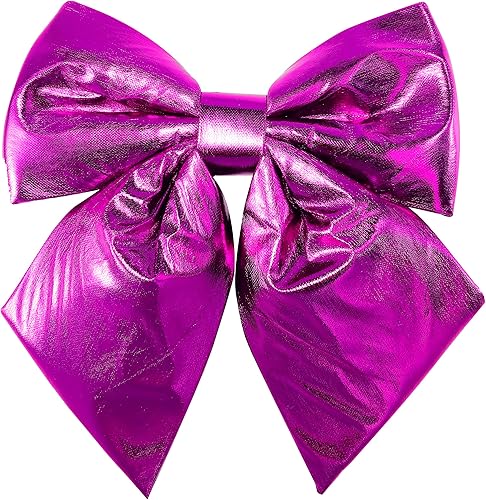 allgala Lazos decorativos de tela metálica de Navidad para corona, guirnalda, árbol de Navidad, silla, boda, paquete de 2, 14 (11.8 x 13.8in), color