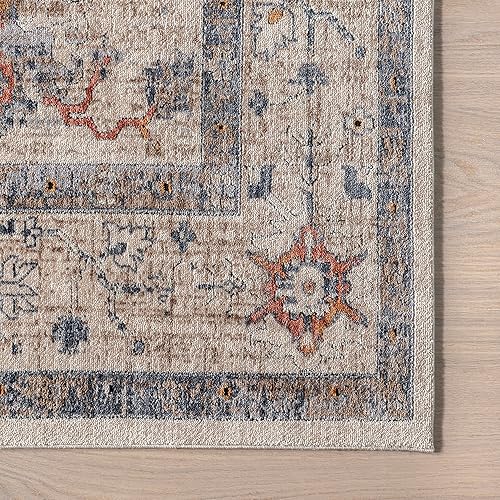 Miniatura 4 de nuLOOM Yanet - Alfombra de pasillo floral y cachemira de 2 x 8 pies para sala de estar, dormitorio, comedor, entrada, pasillo, cocina, beige