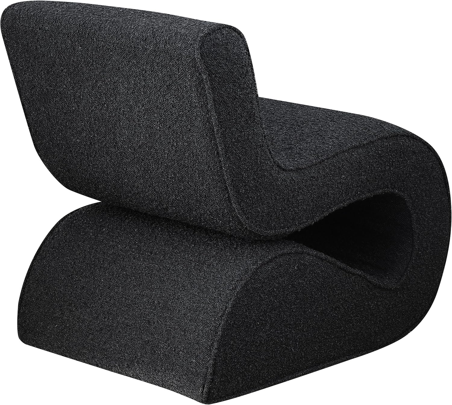 Coaster Home Furnishings - Ronea - Boucle Upholstered Armless Accent Chair with Curved Shape, Sinuous Form and Attached Cushions - Living Room - Charcoal - 903155