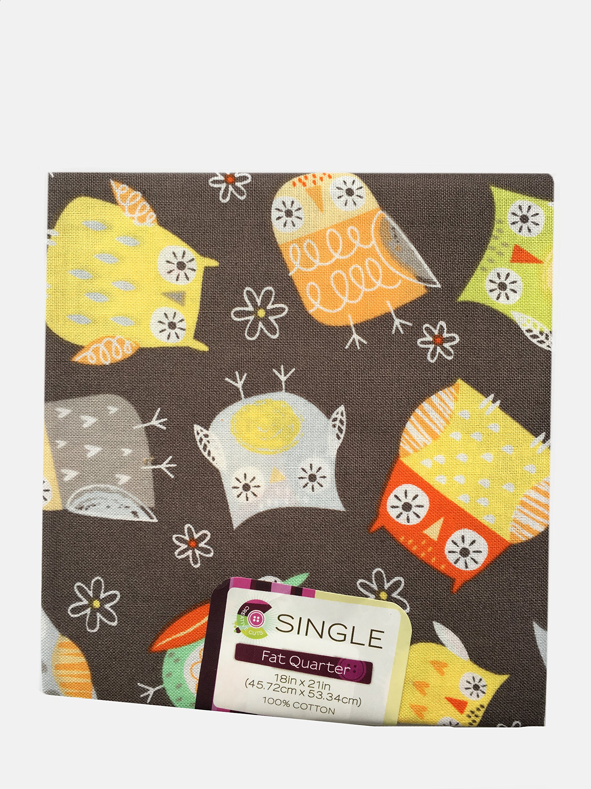 CREATIVE CUTS Fat Quarter Baby OWL Maize