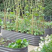 Vista 8 de VEIKOU Cama de jardín elevada de 8 x 2 x 1.4 pies, cama de jardín elevada galvanizada, maceta modular elevada para exteriores, para verduras, cama