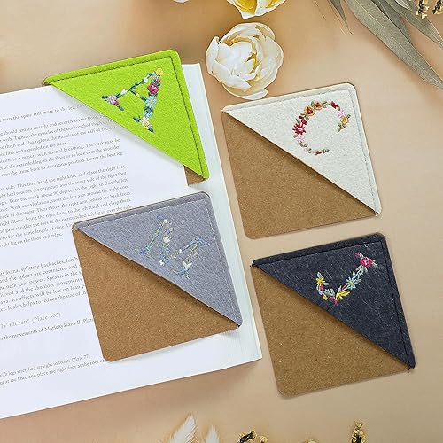 Miniatura 3 de Marcapáginas de esquina bordado a mano personalizado con embalaje de sobre para libros para mujeres, marcador de libro único y lindo para amantes de