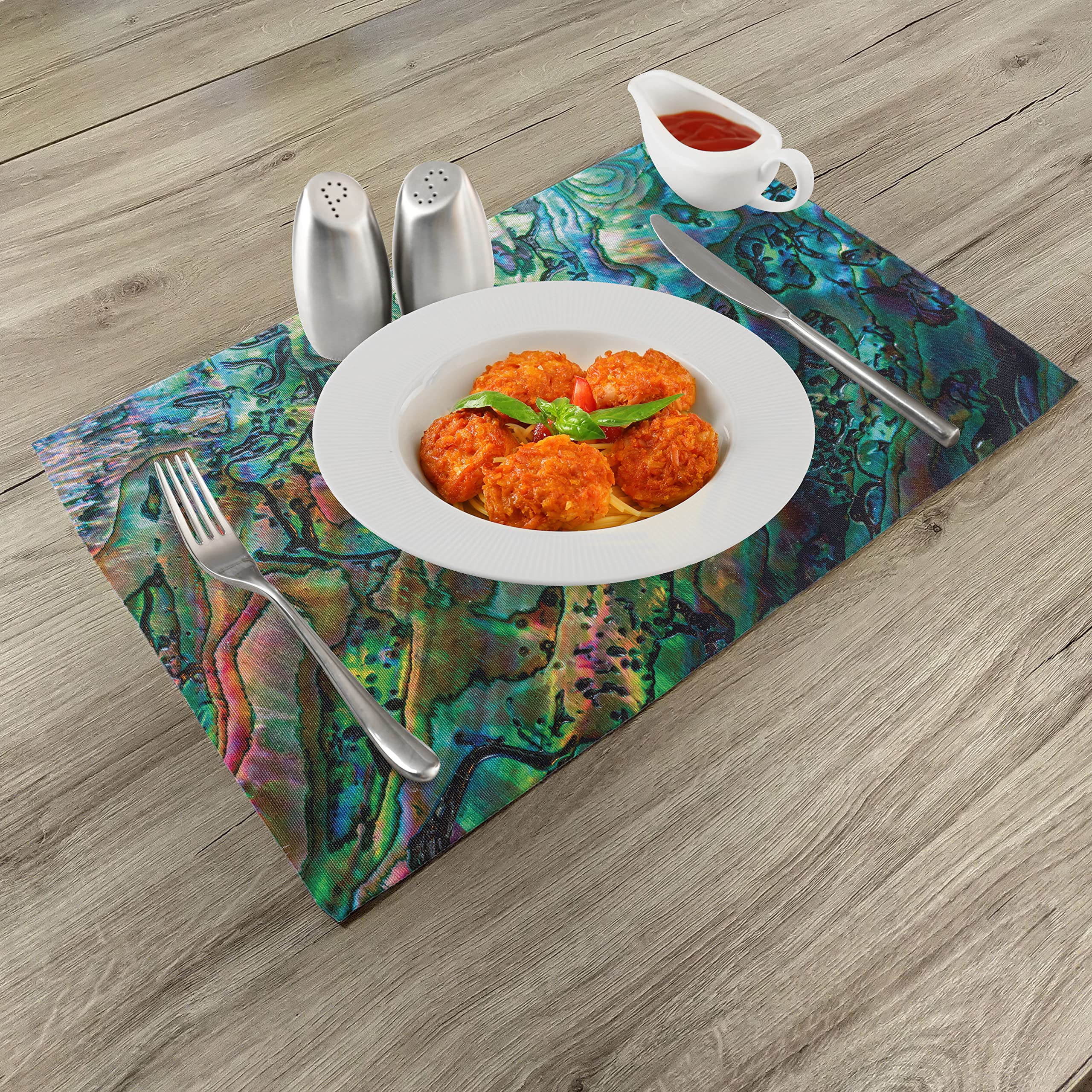 ABAKUHAUS Tovagliette Americane In Tessuto Lavabile: Set Da 4 Con Disegno Giapponese Bamboo. Impermeabili E Antimacchia, 45x30 Cm. Perfette Per Una Cena Colorata E Senza Pensieri. - 2