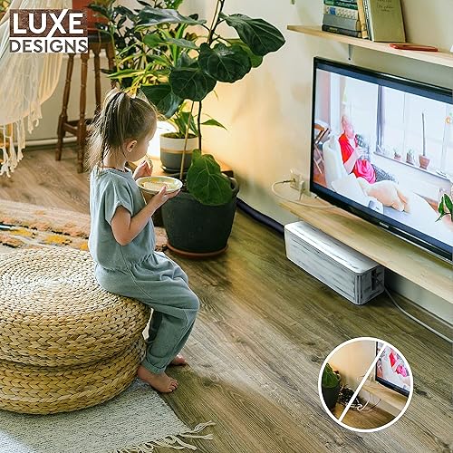 Miniatura 5 de Caja rústica para organización de cables y organizador de cables, organizador de cables para escritorio, hogar, oficina. Oculta cables, protectores