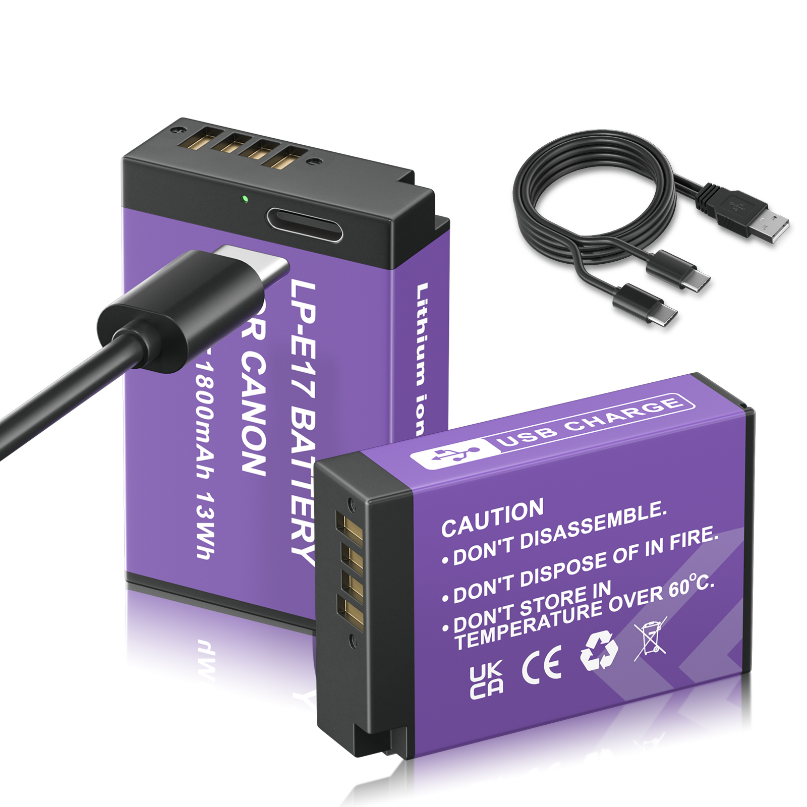 Amazon.com : 2 Pack LP-E17 Battery USB-C Fast Charging,Upgraded