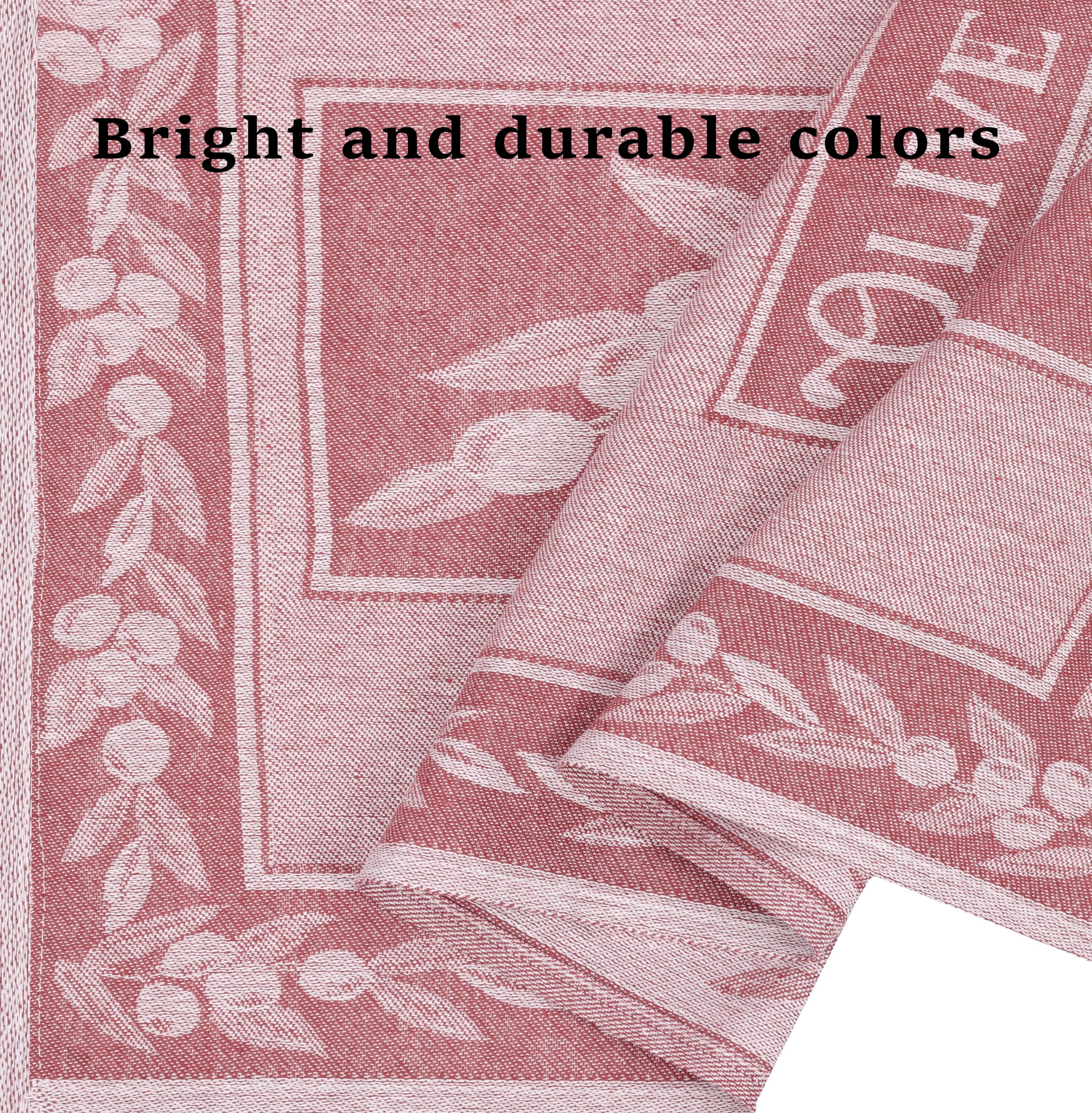 Gözze - Set di Strofinacci, 3 Pezzi, 100% Cotone, Materiale Molto Spesso (260 g/m²), 100% Cotone, 50 x 70 cm - Rosso/Bianco