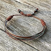 Vista 164 de Colorful Bracelet for Men and Women with Hematite Stones: Handmade Designer Adjustable Multistrand String Knotted Macrame Friendship Bracelet