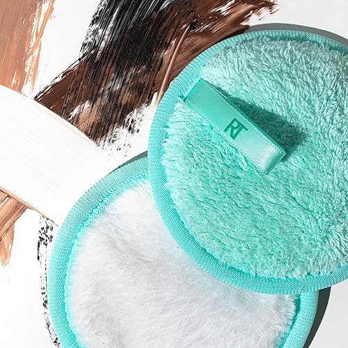 Miniatura 10 de Real Techniques Almohadillas desmaquillantes Real Clean, redondas reutilizables para quitar maquillaje, doble cara para tónico, esencia, eliminación