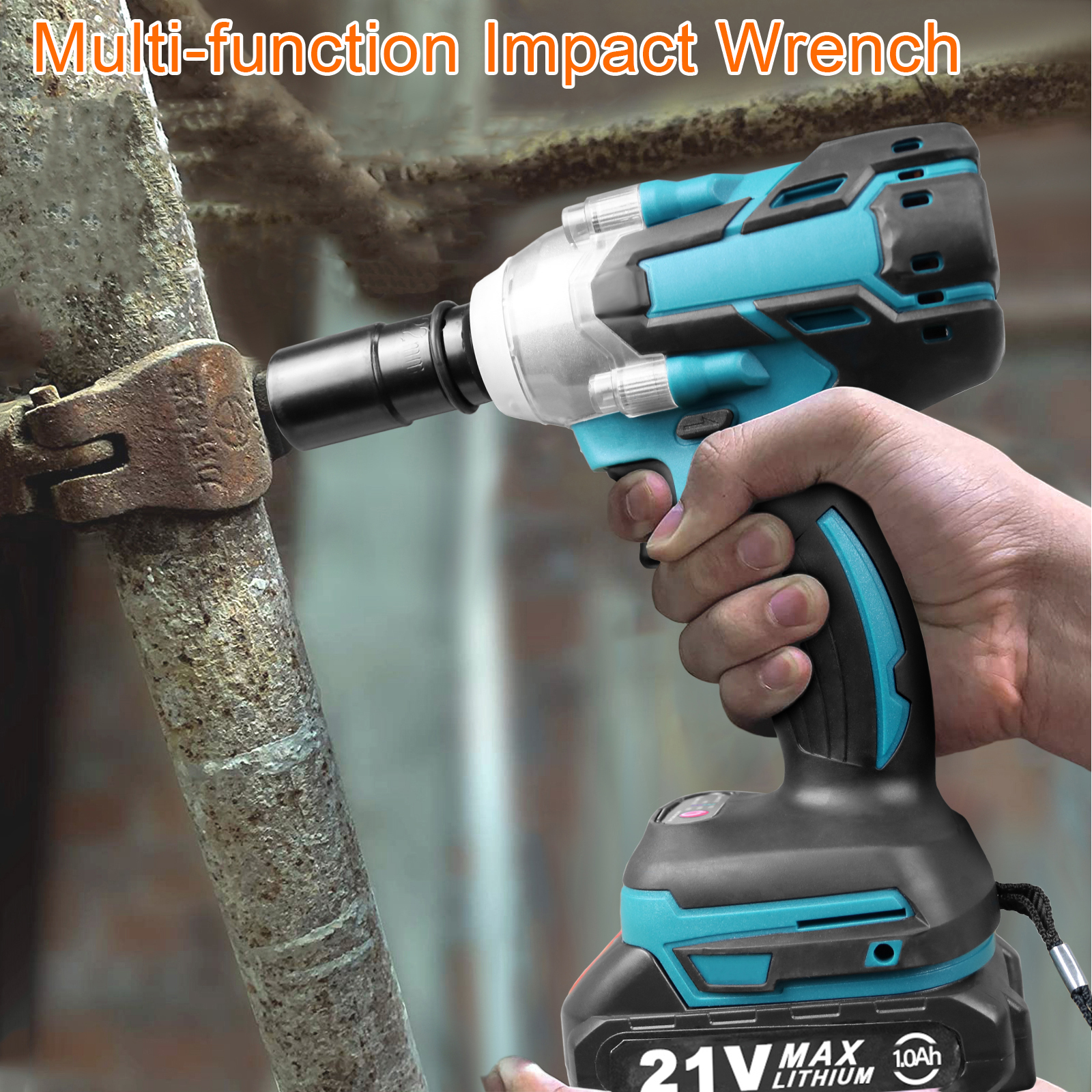 YOSHISUN 5UG5 21V Cordless Impact Wrench with 4Pcs Driver Impact Sockets
