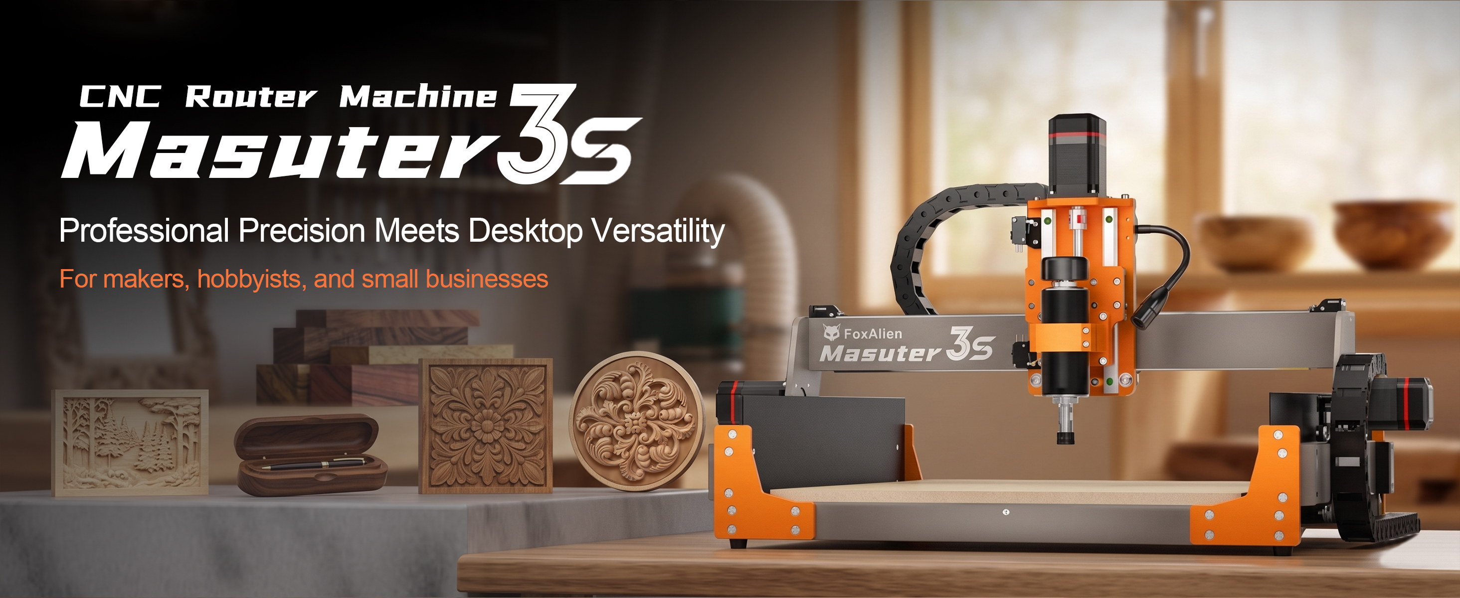 FoxAlien Masuter 3S CNC Router Machine with NEMA 23 Closed-Loop