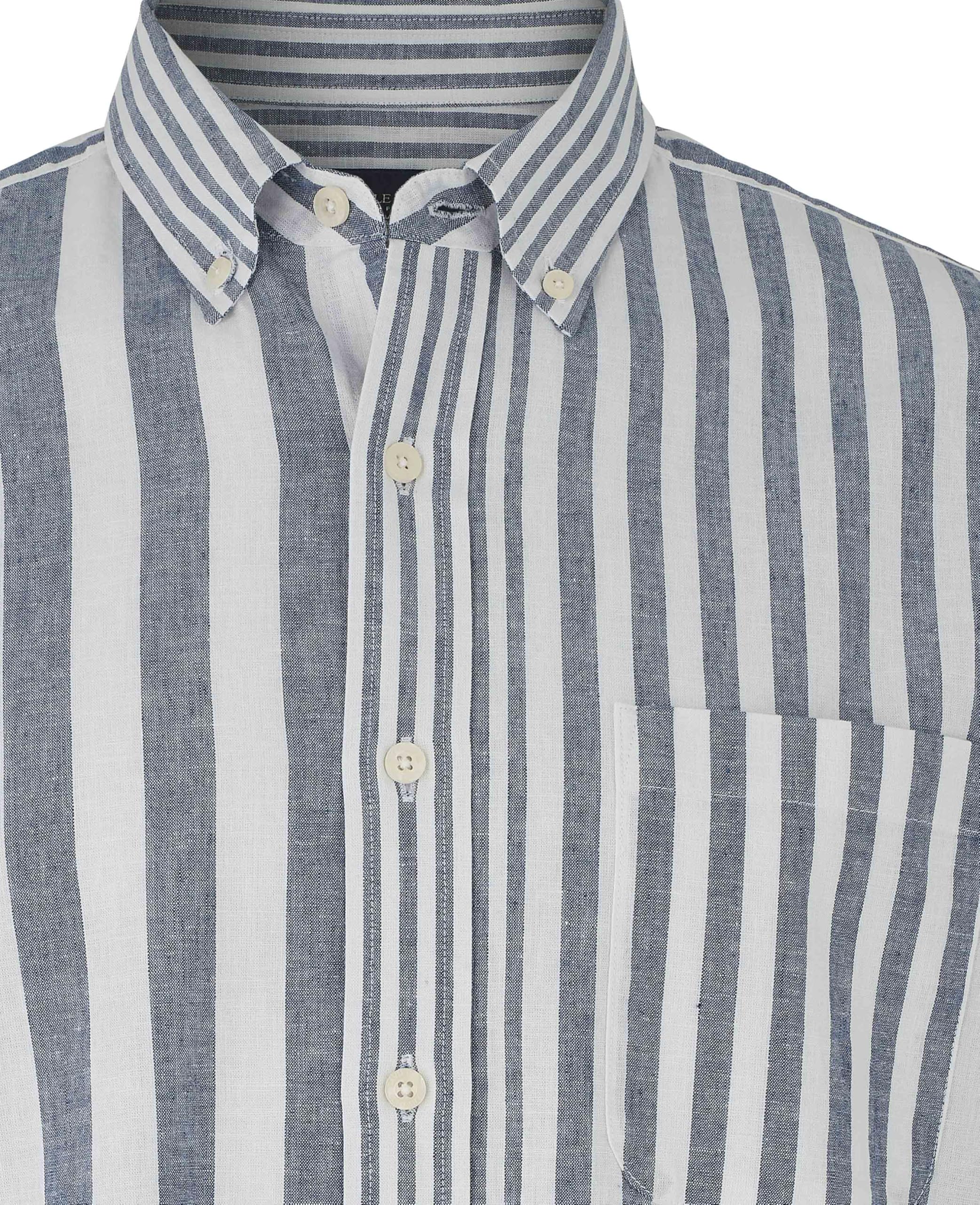 Savile Row - Camisa de manga larga para hombre, mezcla de lino, ajuste clásico con botones y cuello