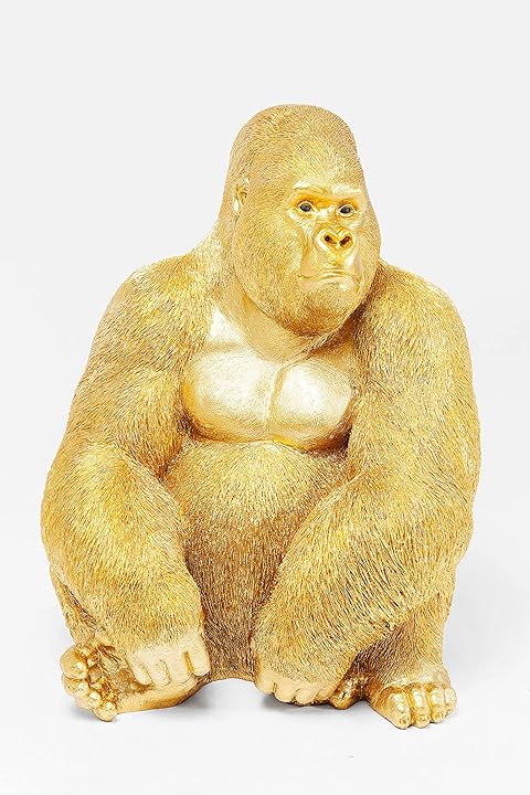 Statuetta decorativa gorilla gold kare design color oro 76x60x55cm 61445