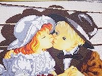 Vista 3 de Handmade Gift for Twins sister brother Bead embroidery wall decor seed stitch picture for nursery