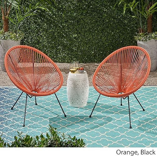 Vista 21 de GDFStudio Noble House Anson - Silla de tela hamaca para exteriores en verde azulado y negro (juego de 2)