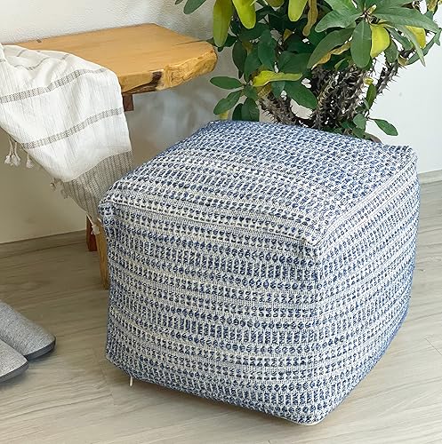 Chardin home Fundas otomanas sin relleno, acogedoras y bohemias, asientos casuales hechos a mano, reposapiés, almohada cuadrada de piso para el