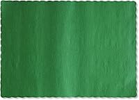 Vista 2 de Hoffmaster Manteles individuales de color liso con borde festoneado, 9.5 X 13.5, verde cazador, 1000/cartón