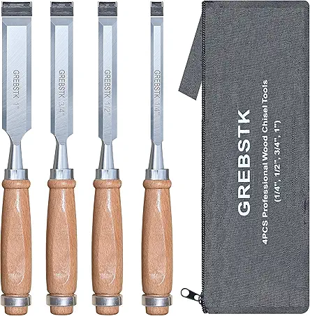 GREBSTK Professional Wood Chisel Set with Oxford Bag...