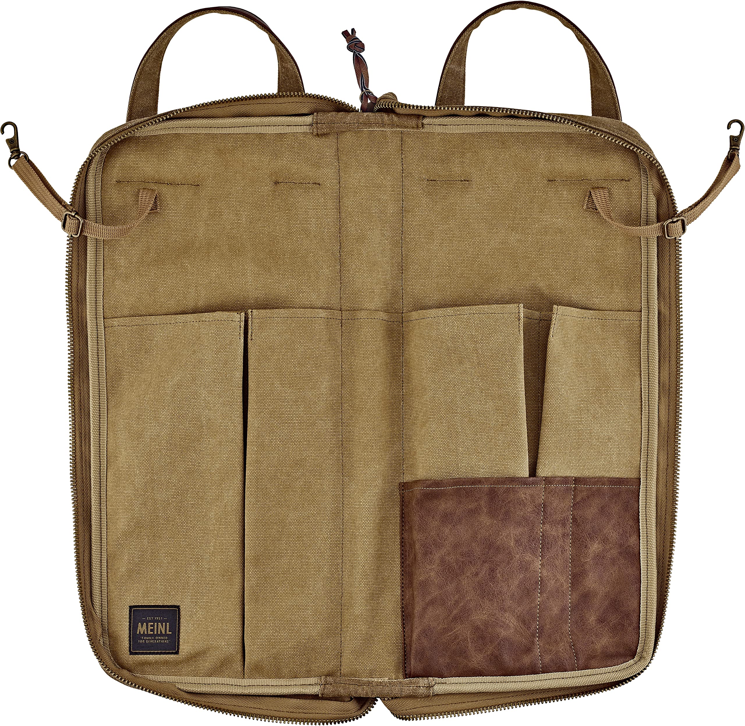 Meinl Cymbals Borsa per bacchette – Collezione tela cerata – per bastoni, mazzuoli, spazzole e aste, tessuto resistente con tracolla e ganci per tom, garanzia di 2 anni (MWSKH)
