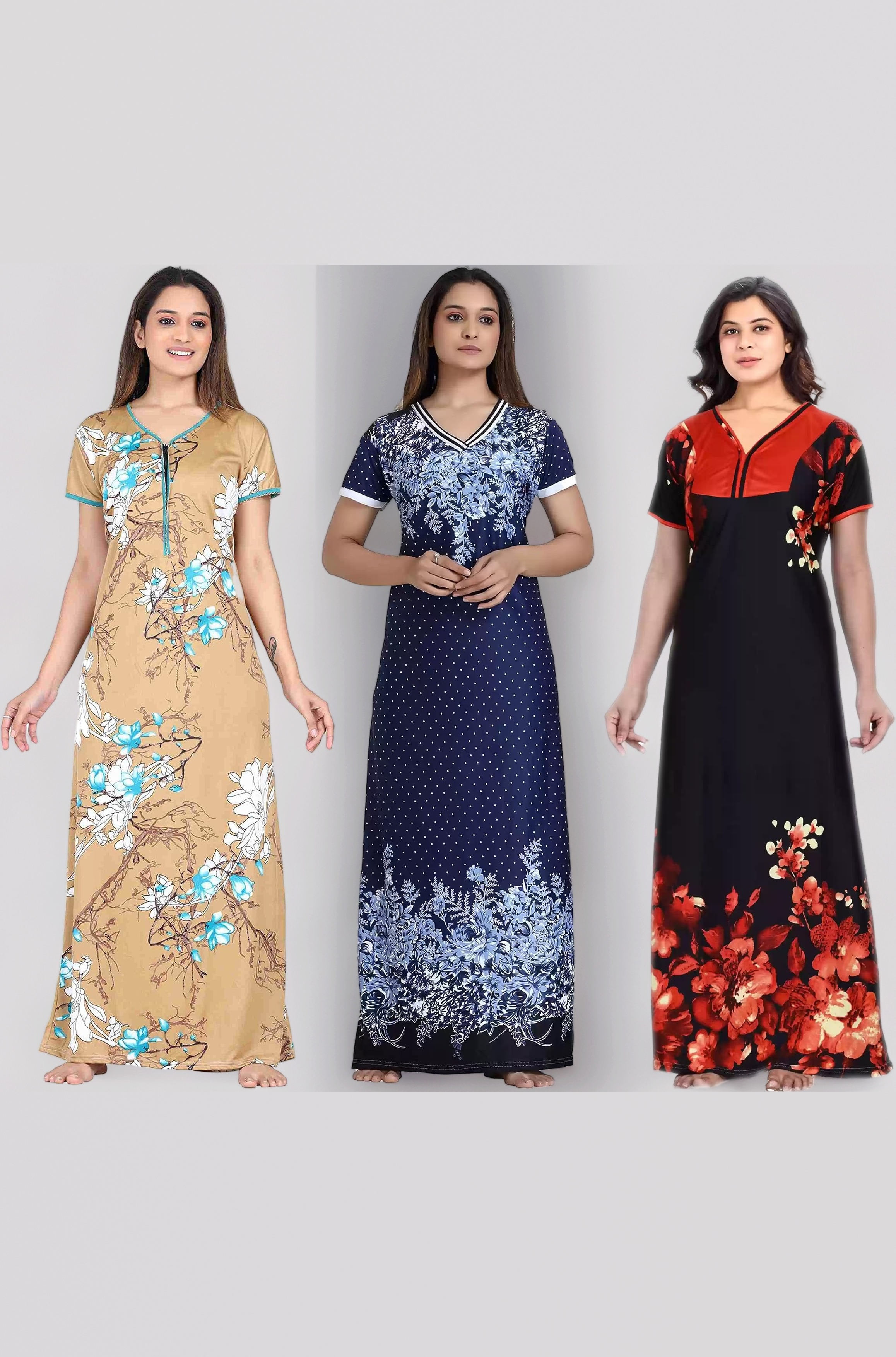 Nighty for Womens/Girls (Combo of 3 PCS)